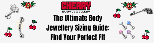 Chery Body Jewellery Logo and blog title ; The Ultimate Body Jewellery Sizing Guide: Find Your Perfect Fit'