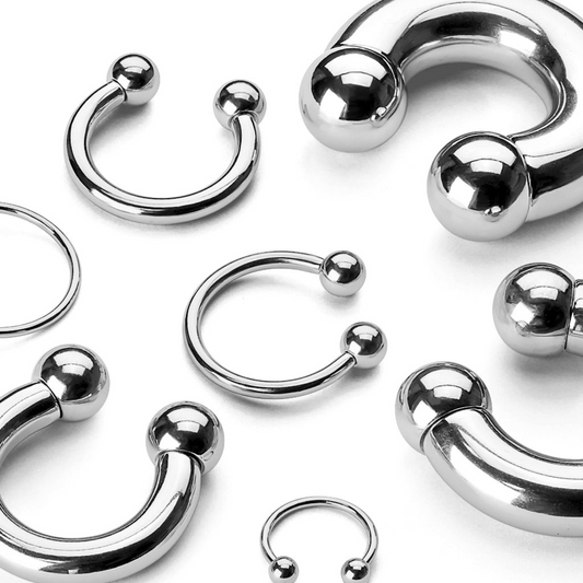 Circular Horseshoe Barbell Silver