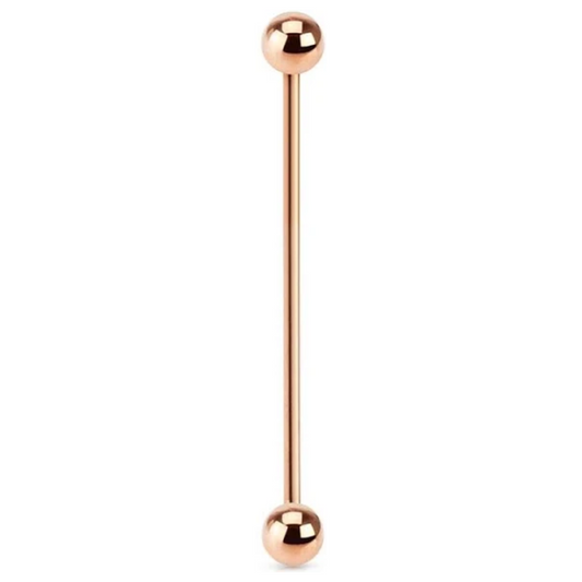 Rose Gold Titanium IP Straight Industrial Barbell