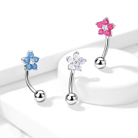 Gem Flower Opal Eyebrow Bar Range