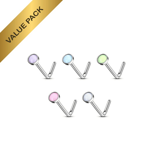 Illuminating L Bend Nose Studs