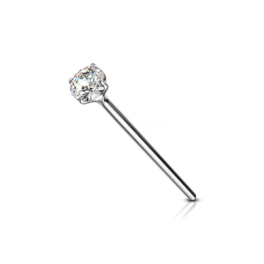 Prong set gem fishtail nose stud