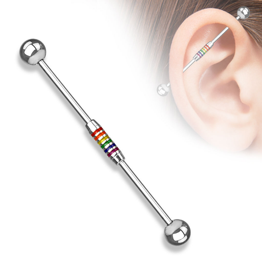 Rainbow Pride Industrial Bar Silver