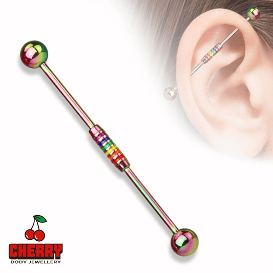 Rainbow Pride Industrial Barbell