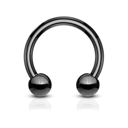 Titanium IP Curved horseshoe bar black