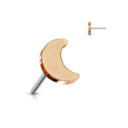 Titanium Rose Gold Moon Threadless Push In Top