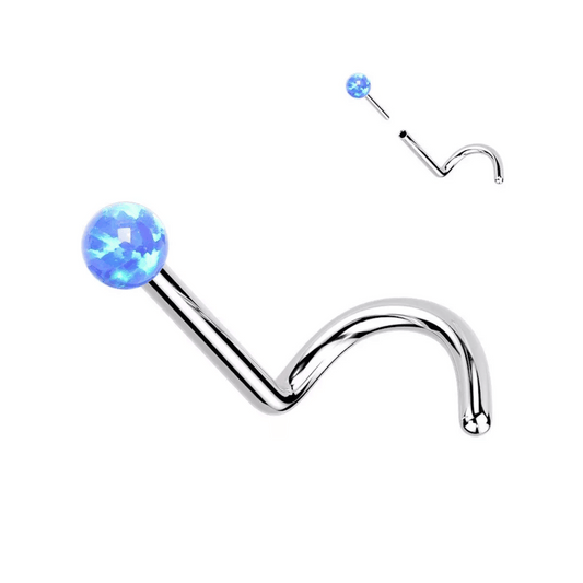 blue opal ball titanium nose screw